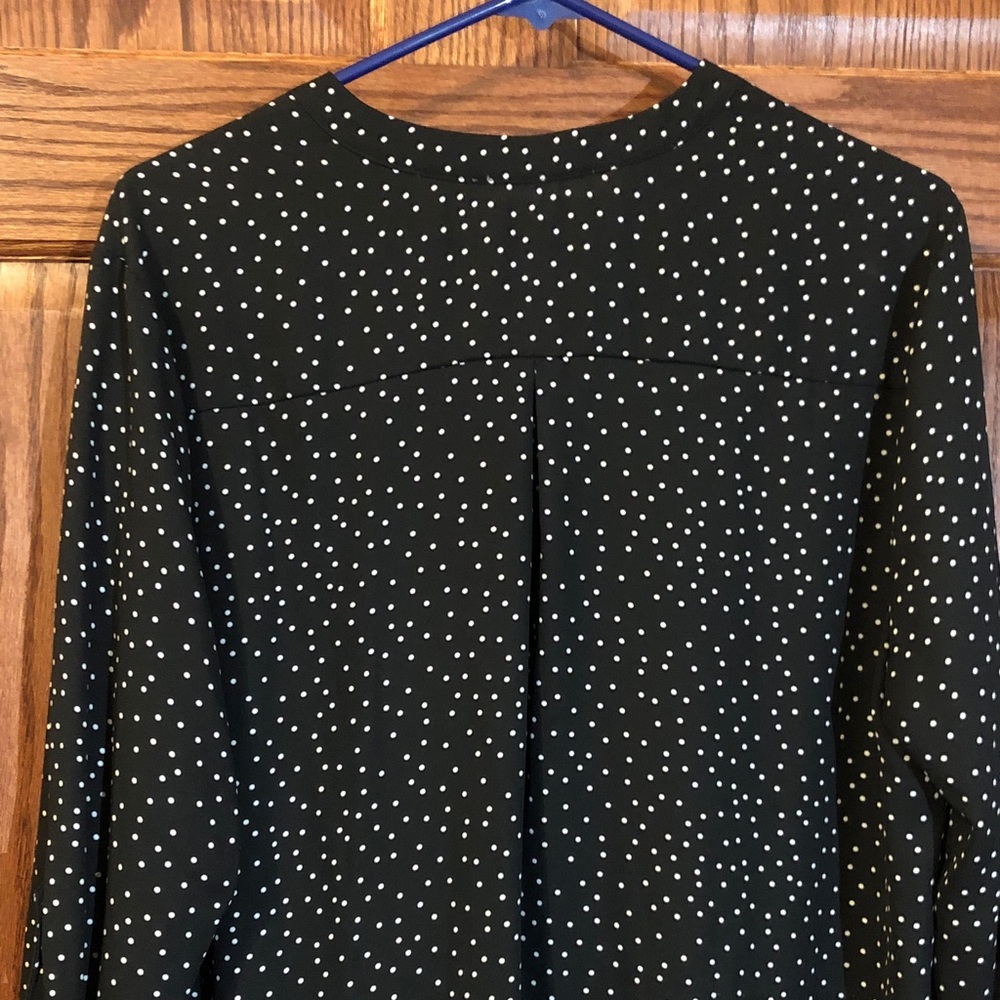 Lush Black and White Dotted Blouse - Picture 7 of 11